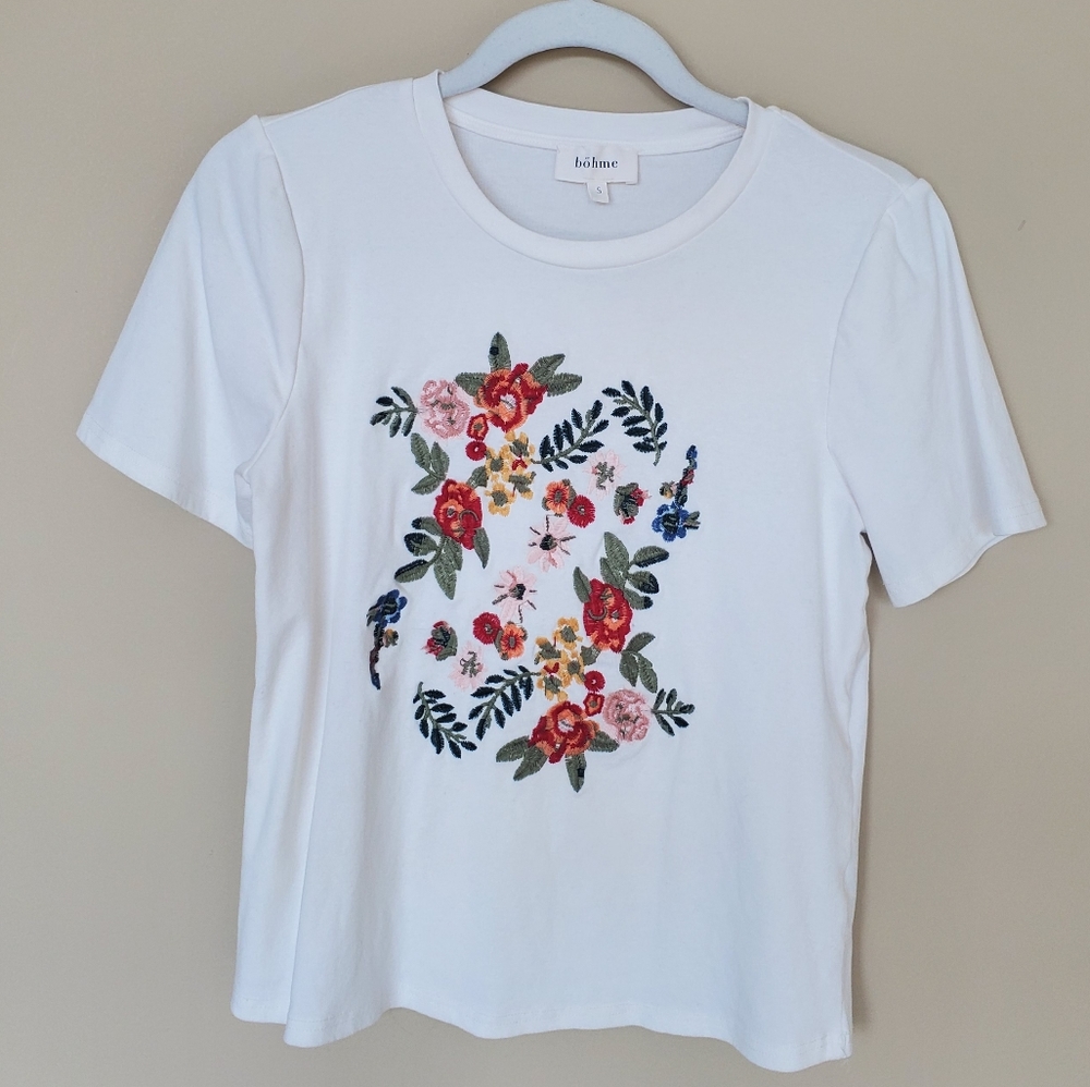 Bohme Alicia Floral Embroidered Tee